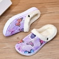 thumbnail image 4 of Pandaie Plush House Slippers Womens Mens Fleece Lined Clogs Sandals Slip on Garden Shoes Indoor Outdoor Mules Purple 6.5, 4 of 5