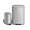 Silver, variant on 13.2+2.6 Gal Stainless Steel Step Trash Can Combo, Removable Inner Bucket & Soft-Close Lid, Rectangle Garbage Bin for Kitchen Bathroom Office, White