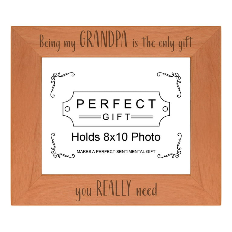 ThisWear Grandpa Gifts for Men for Being My Grandpa Is The Only Gift You  Really Need Wood Laser Engraved Landscape 8x10 Picture Frame 