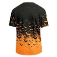 thumbnail image 5 of Halloween Corduroy Shirt for Men Spooky Bat Print Short Sleeve Graphic Tees Halloween Costumes Orange 3XL, 5 of 7