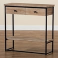 Baxton Studio Silas Modern Industrial Natural Brown Finished Wood and Black Metal 2-Drawer ...