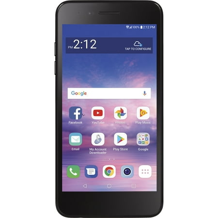 Walmart Family Mobile LG Rebel 4, 16GB, Black - Prepaid Smartphone (Refurbished)