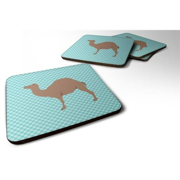 F1 Hybrid Camel Blue Check Foam Coaster, Set of 4