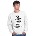 thumbnail image 5 of Keep Calm Pet Your Cat Kitty Lovers Sweatshirt for Men or Women Brisco Brands S, 5 of 5