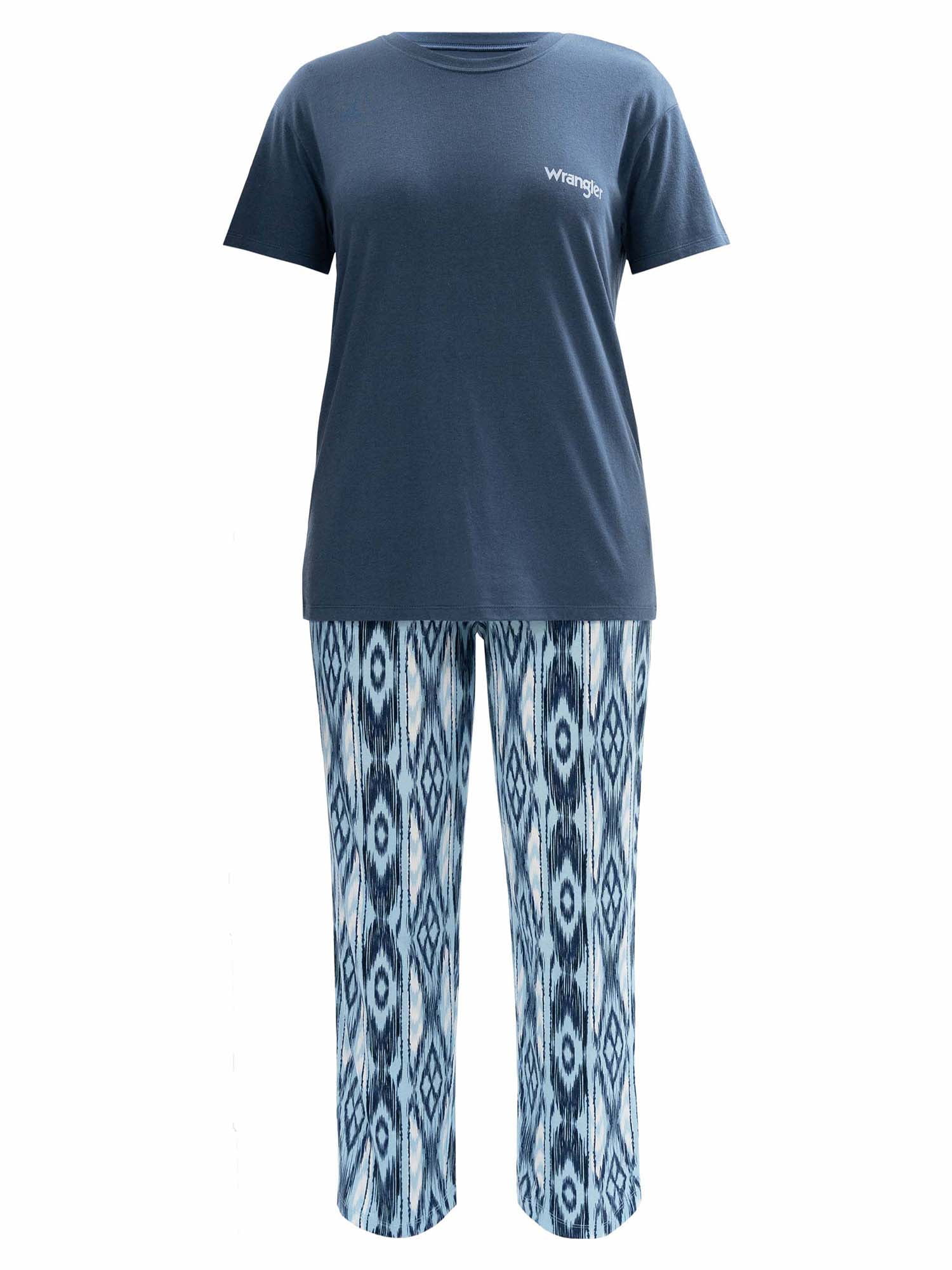 Wrangler Women's Short Sleeve Cotton Blend Pajama Set, Sizes S-4X
