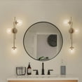 thumbnail image 6 of LNC Nako 12-in W 3-Light Matte Gold and Clear Glass Globe Modern LED Wall Sconce,30"Hx10"D, 6 of 11