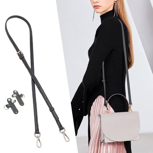 Fiudx Correa de Cuero, Correa Ajustable para Bolso Cruzado, Correa para Minibolso En Hebilla de Calidad, Accesorio de Diseño Fino, Ideal para Uso Diario, Pie de Vaca Auténtica.