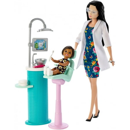 Barbie Careers Dentist Doll & Toddler Patient Doll Playset ...