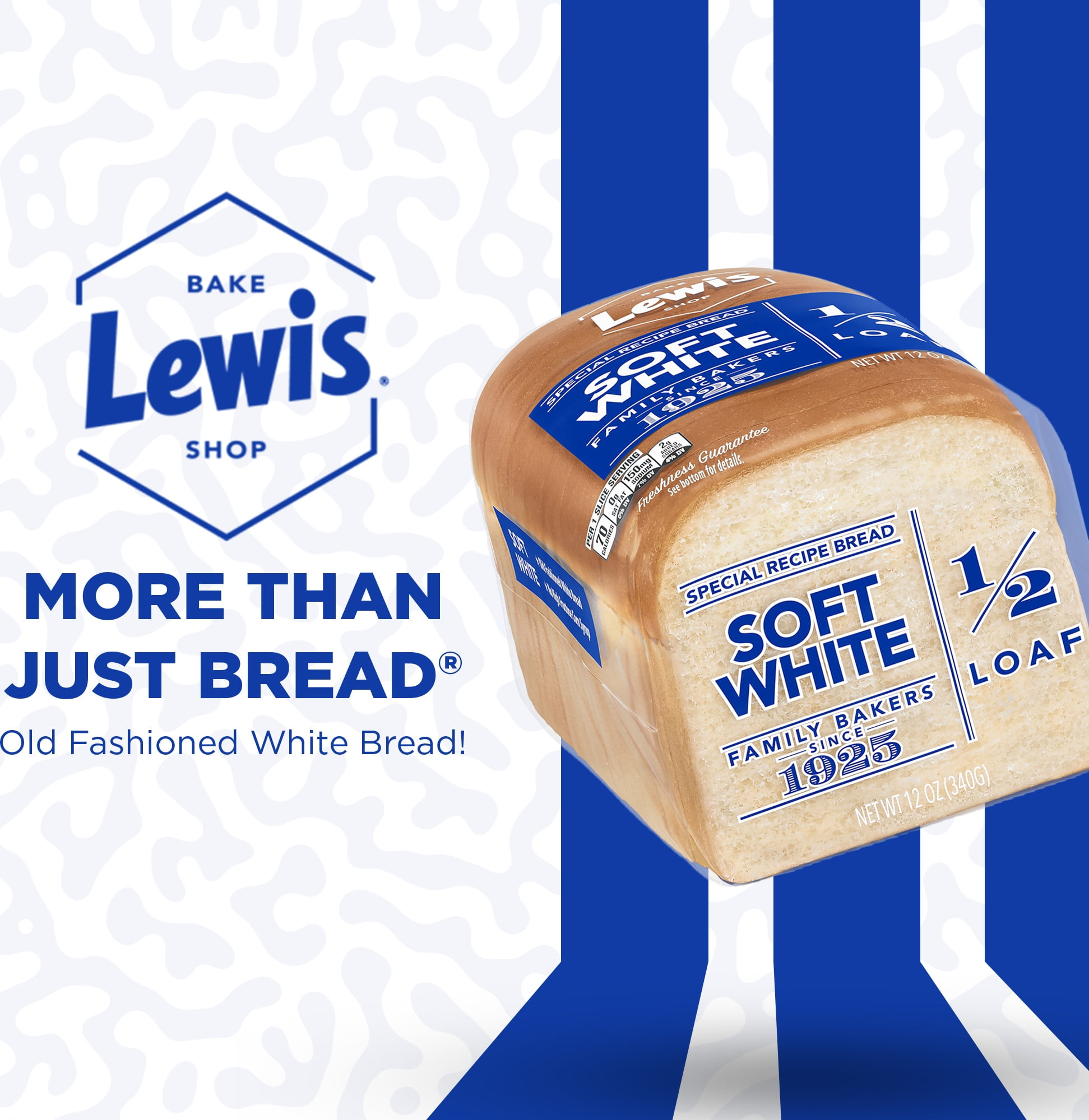 Lewis Bake Shop Soft White Half Loaf Bread, 1/2 Loaf, 12 oz
