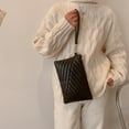 thumbnail image 3 of Women PU Envelope Bag Solid Color Zipper Luxury Clutch Purse Bag (Khaki), 3 of 9