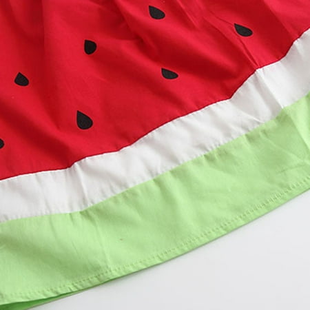

nsendm Casual Watermelon Baby Dress Toddler Slip Ribbons Girls Beach Kids Dress Girls Dress&Skirt Youth Swing Dress Dress Red 120