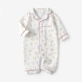 thumbnail image 3 of MEZZALL Baby Girl Boy Floral Animals Print Pajamas Romper Button Up Pajamas Footie Pj's Jumpsuit Clothes Cozy, 6-12 Months, 3 of 3