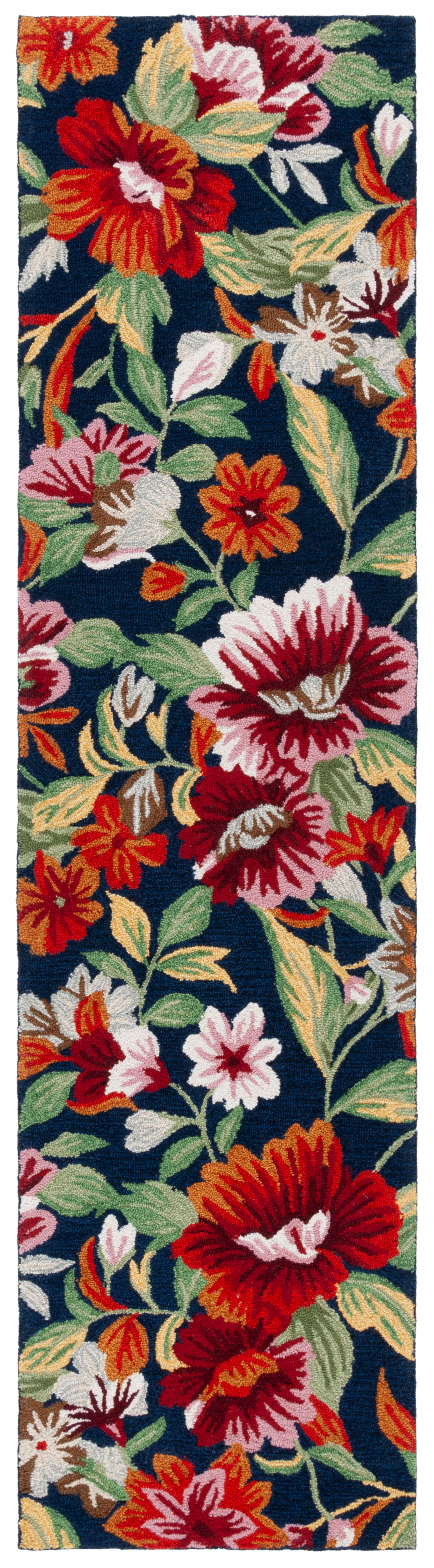 Safavieh Easy Care Daragh Floral Runner Rug, Navy/Red, 2'3" x 9'