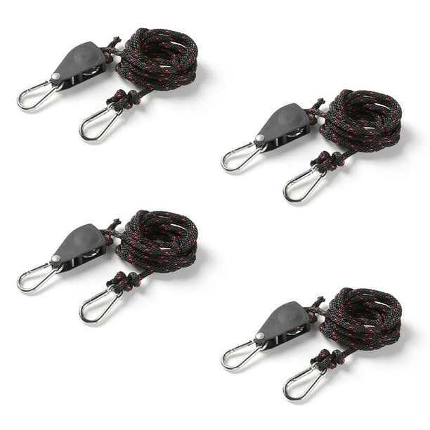Sonducket Paquete de 4 ganchos de cuerda para luces de cultivo, gancho de polea para carpa de elevación interior ajustable, elevador de carpas