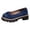 Blue, variant on Women's Platform Ballet Shoes Low Wedge Round Toe Bowknot Dress Slip on Comfortable Casual Backless Work Shoes Gray Size 7