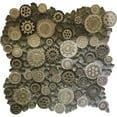 thumbnail image 2 of Apollo Tile   5 pack 11.6-in. x 11.6-in Brown Glossy Textured Penny Round Mosaic Wall Tile (4.67 sq ft/case), 2 of 2