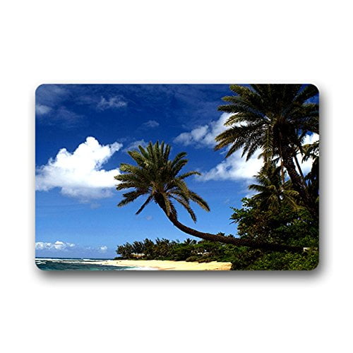 WinHome Hawaiian Beach Doormat Floor Mats Rugs Outdoors/Indoor Doormat