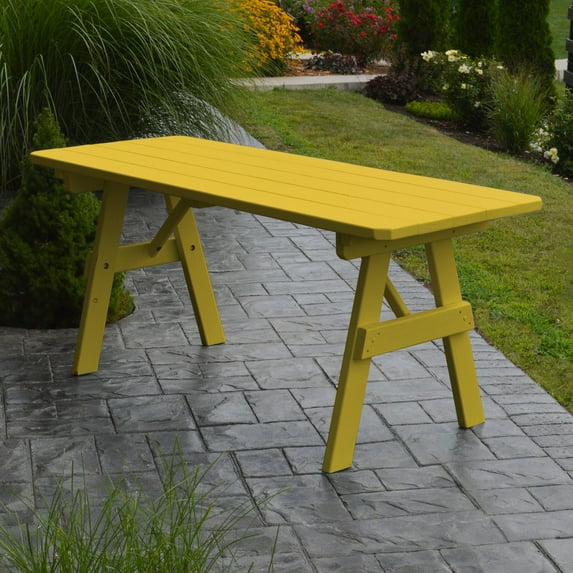 A & L Furniture Yellow Pine Traditional Picnic Table