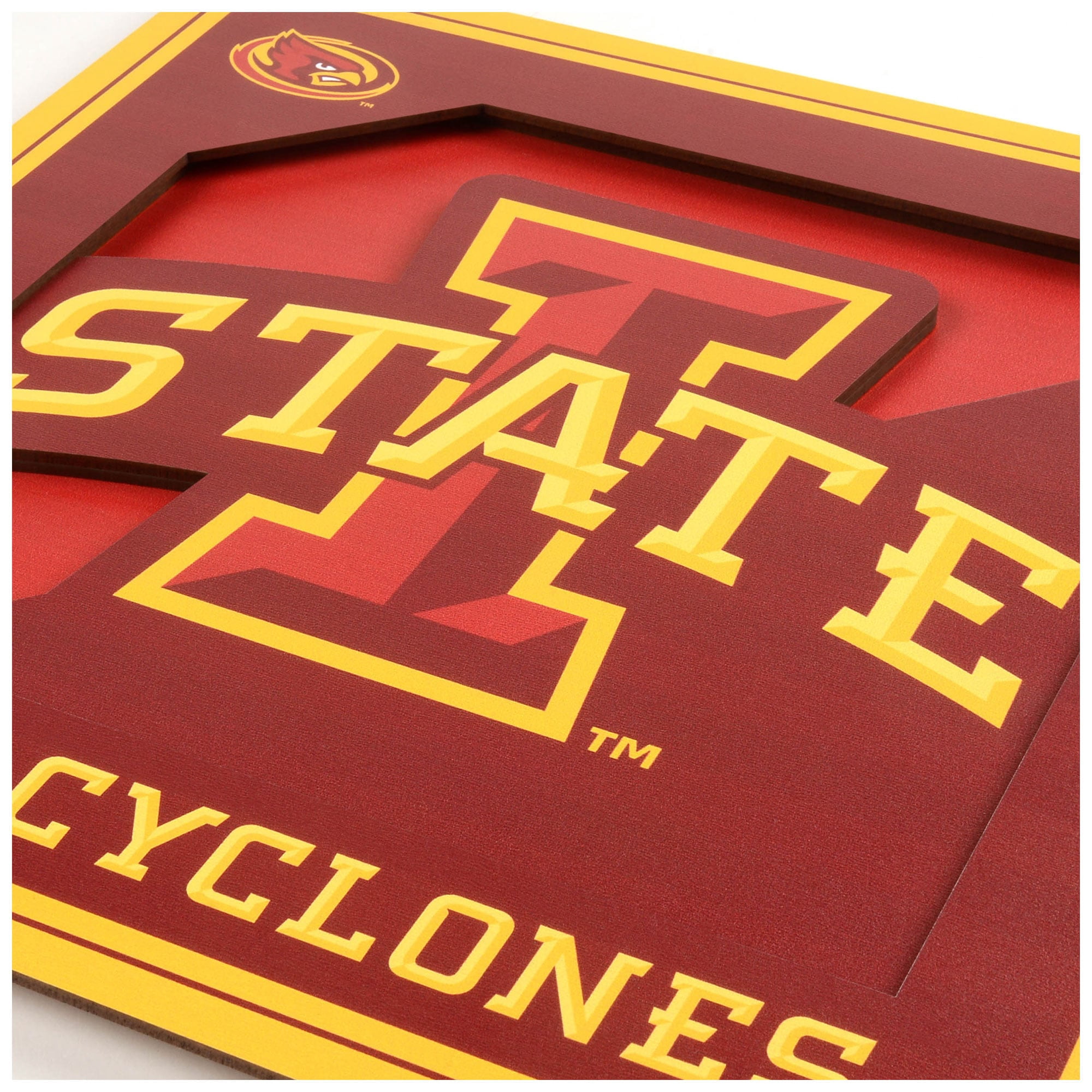 YTF NCAA Iowa State Cyclones 3D Logo Series Wall Art 12X12