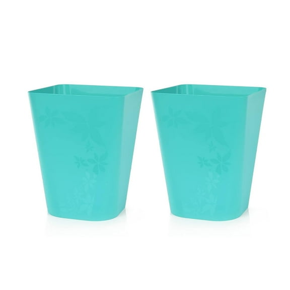 Trash Bins (Teal, 12 Liter (3 Gallon) - 2 Pack)