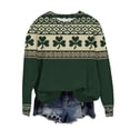 thumbnail image 4 of Hauts pour Femmes Tendance Automne Imprimé de la Saint-Patrick Ample Col Rond Manches Longues Chandail Décontracté Chandail Blouse Hiver Douillet, 4 of 7