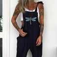 thumbnail image 6 of Dyegold Jumpsuits for Women Casual, Summer Jumpsuits for Women Dragonfly Print Spaghetti Straps Harem Playsuit Overalls Sleeveless ​Square Neck ​Rompers, 6 of 8