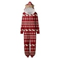 thumbnail image 5 of Bjutir Family Matching Christmas Pajamas Womens Christmas Print Long Sleeve Hooded Jumpsuit Pajamas Warm Soft Winter Loungewear,Red,Size L, 5 of 9