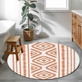 thumbnail image 3 of Round Rugs 3Ft, Orange Boho Round Area Rug Washable Indoor Throw Carpet, Vintage Southwestern Geometric Stripes Small Non Slip Circle Rug for Bedroom Living Room Home Decor Aesthetic, 3 of 8