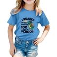 thumbnail image 2 of School Uniform Tshirts Unisex Back to School Letter Tee Short Sleeve Crewneck Top Boys T Shirts Blue 3-4 Years, 2 of 4