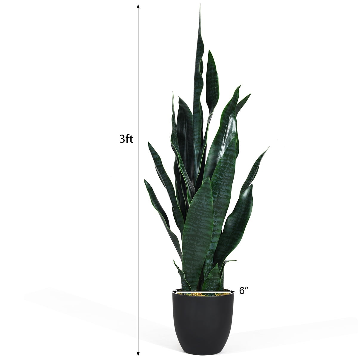 Topbuy 3FT Artificial Tiger Plant Faux Agave Fake Sansevieria for Indoor-Outdoor Decoration