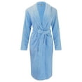 thumbnail image 5 of Baberdicy Women's Coral Fleece Hooded Bathrobe, Winter Thick Flannel Long Sleeve Pajama Dress with Pocket , Plush Fleece Bathrobe, Hooded Lounge Robe, Cozy Home Wear Blue Xl, 5 of 5