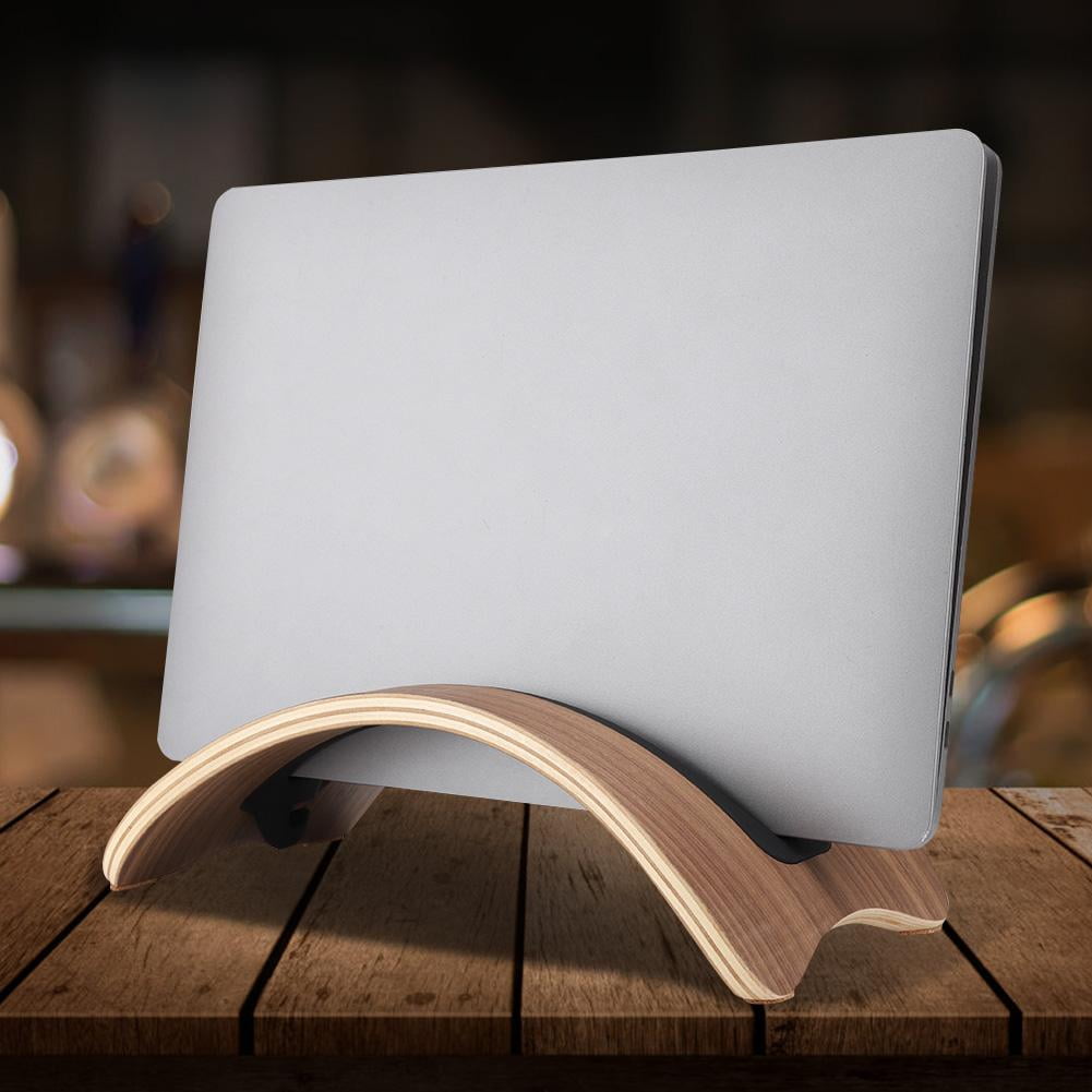 SamDi Wooden Walnut Desk Holder Stand Mount Dock Display For Laptop MacBook Pro 