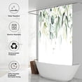 thumbnail image 2 of Spring Eucalyptus Shower Curtain for Bathroom, Teal Green Tropical Leaves Plant Bathroom Set, Waterproof Polyester Flower 72"x84" with 12 Hooks, 2 of 5