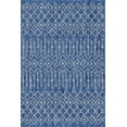 thumbnail image 2 of Unique Loom Trellis Collection Tribal Geometric Transitional Indoor and Outdoor Flatweave Area Rug, 4' x 6', Blue/Ivory, 2 of 2