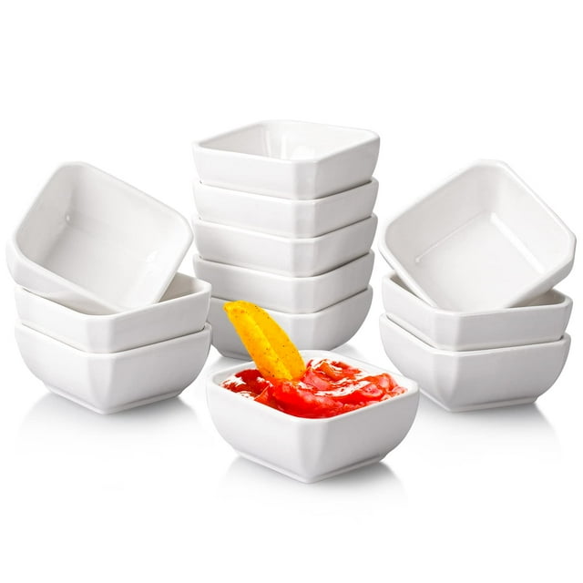 Taeochiy Paquete De 12 Cuencos De Cerámica Para Salsa De Soja De 3 Onzas, Juego De Cuencos Pequeños Para Salsa, Guarnición, Condimentos, Ramequines De Sushi, Aptos Para Horno