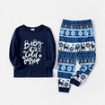 thumbnail image 3 of PatPat Ensembles de Pyjamas de Noël Assortis pour la Famille, Haut à Lettres Mosaïque et Pantalon Renne (Résistant aux Flammes), 3 of 9