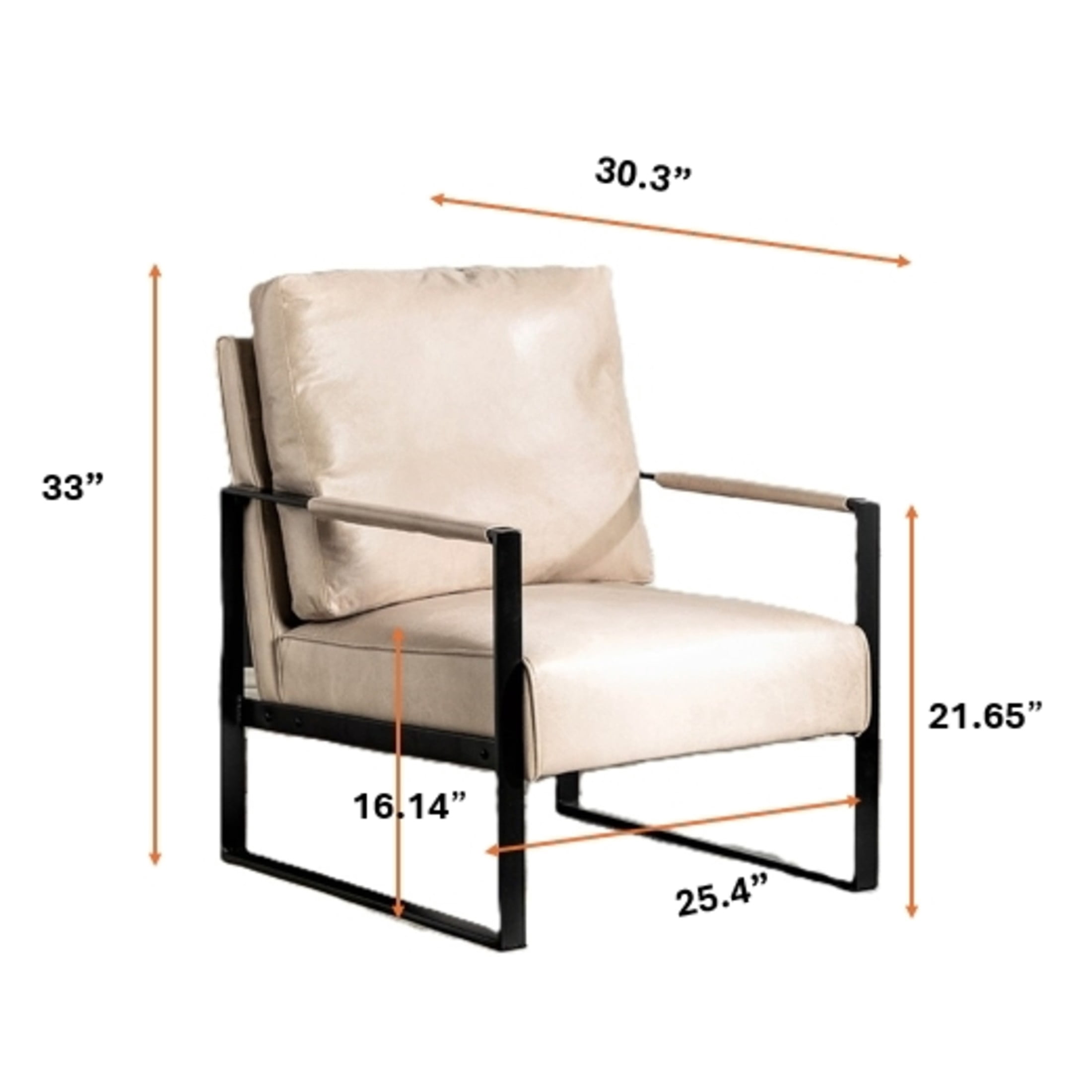 GDF Studio 25.4" Mid-Century Modern Accent Chair with Square Metal Frame, Microfiber Upholstery, Light Camel