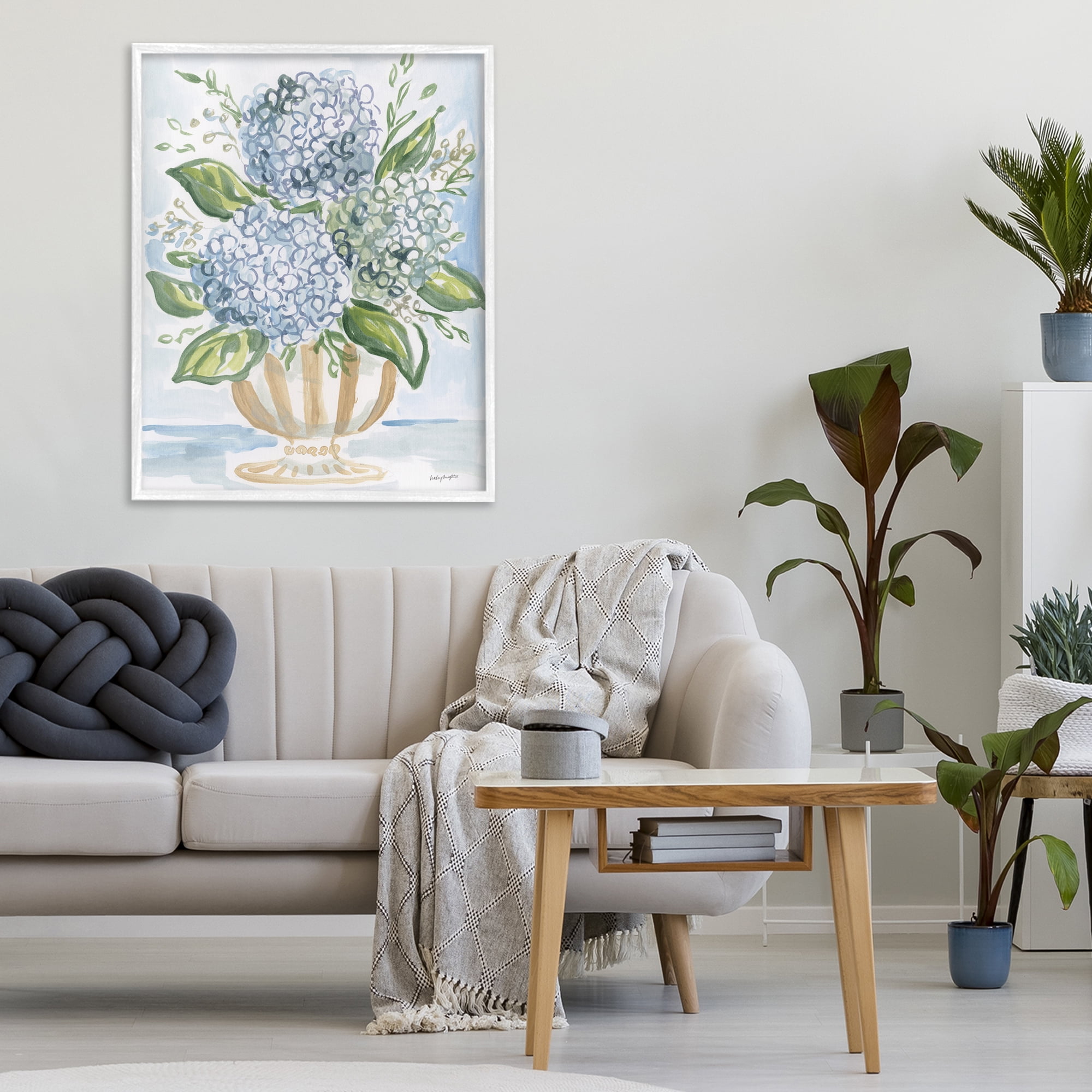Stupell Industries Serena Pastel Hydrangea Bouquet White Framed Giclee Art, design by Haley Knighten