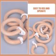 thumbnail image 4 of 6 Pcs Curtain Ring Rings Home Decor Circular Rod Shower Circle Wood Round Wooden Buckle, 4 of 6