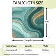 thumbnail image 2 of Teal Marble Gold Wave Pattern Square Fitted Tablecloth with Elastic Edge,Square Table Cover,Washable Elastic Table Cover for Home Kitchen Party Decor 34"x34", 2 of 6