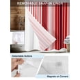 thumbnail image 3 of No Hook Cloth Fabric Shower Curtain with Snap in Liner, Red Vertical Striped Waterproof Shower Curtains Set with See Through Top Window, Farmhouse Minimalist Abstract Lines Bath Curtains 72"x96", 3 of 6
