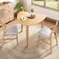 thumbnail image 2 of Euroco 3-Piece Dining Table Set for 2, Triangular Side Table with 2 Curved Chairs,Compact Kitchen Table Set for Kitchen Living Room,Small Space,Natural, 2 of 9
