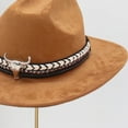 thumbnail image 4 of Eosunjian Cowboy Hat Polyester Lightweight Cowboy Hat Cowboy Hat for Women Men Brim Western Style with Bull Head Band Decoration Lightweight for All-day, 4 of 8