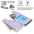 thumbnail image 6 of Wallet Case for Samsung Galaxy S24 Ultra with Shoulder Strap & RFID Blocking Card Slots Holder Kickstand & Finger Ring, Magnetic Flip Folio Zipper Purse Case, PU Leather Cover Handbag, Violet, 6 of 8