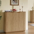 thumbnail image 3 of Tcbosik Fluted 2-Door Cabinet in Oak Finish, Modern Buffet Sideboard with Adjustable Shelf, for Living Room, Dining Room, or Entryway, 31.5"L x 15.75"W x 31.5"H, 3 of 8