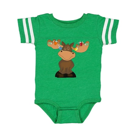 

Inktastic Christmas Moose Lights Gift Baby Boy or Baby Girl Bodysuit