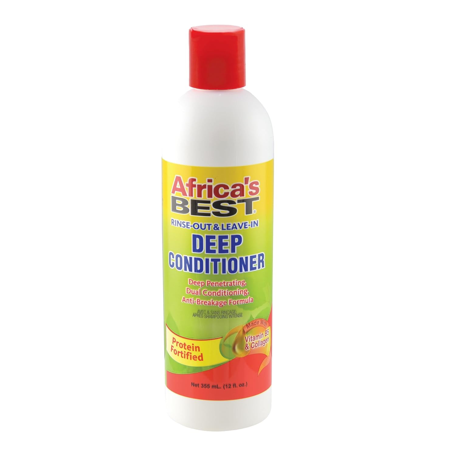 Africas Best Rinse-Out And Leave-In Deep Conditioner Protein Fortified, Professional Formula, 12 oz, 3 Pack