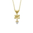 thumbnail image 2 of Delight Jewelry Two-tone Small Acorn with Crystals Gold tone Heart Necklace, 2 of 4