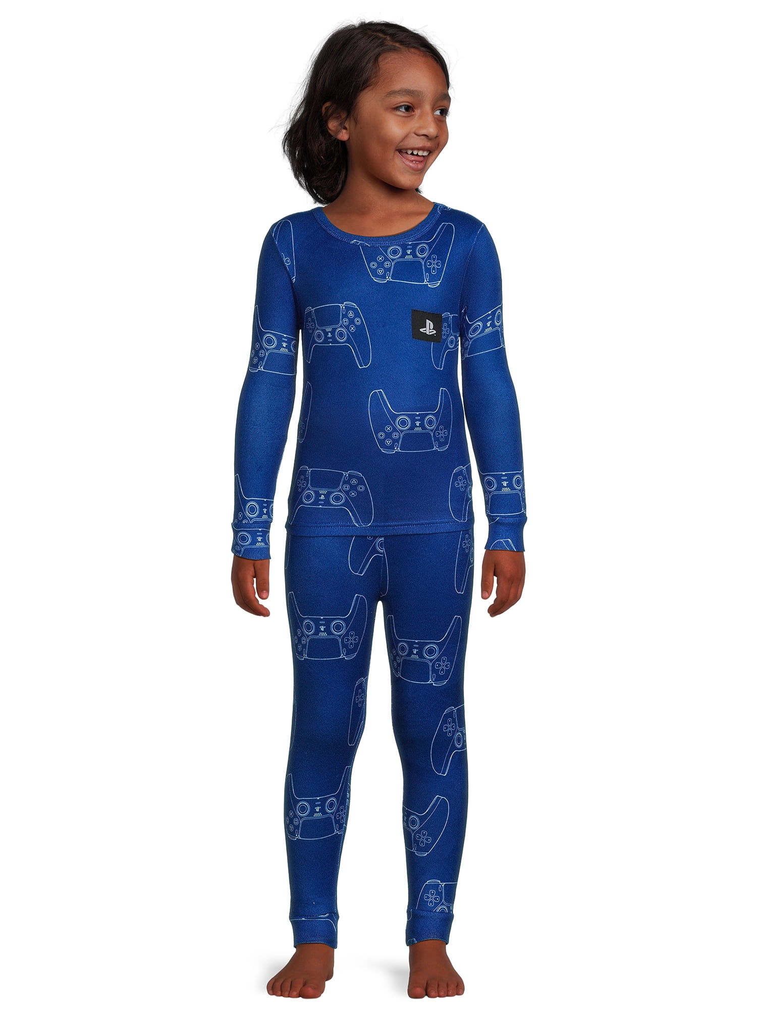 Sony PlayStation Boys Long Sleeve All Over Print 2-Piece Pajama Sleep Set, Sizes 4-10