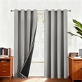 thumbnail image 5 of 1 Panel Blackout Curtains for Bedroom- 37"×54" Blackout Curtains with Grommets Thermal Insulated Room Darkening Light Blocking, Noise Reducing & Wrinkle-Free Drapes for Living Room Windows, Gray, 5 of 9
